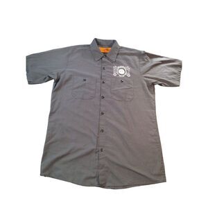 Red Kap Mineola Auto Tech Button Up Shirt Men Sz M Gray Mechanic Workwear‎